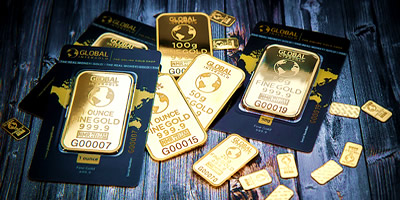 Gold bars collage