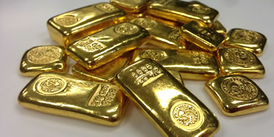 Pile of gold bars