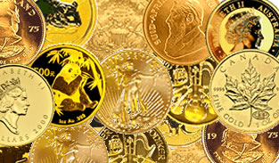 Gold coin collage