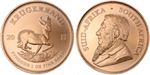 South African Krugerrand gold coins