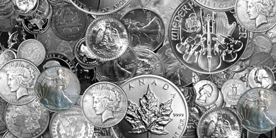 Silver coin collage