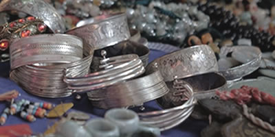 Pile of silver jewelry